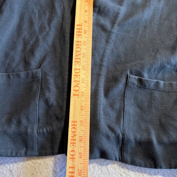 Jigsaw Knit Open Front Cardigan Jacket Navy Blue Size M Made in Portugal - Picture 6 of 9